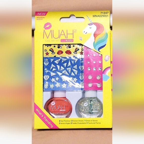 NWT MUAH What's Trending Nail Art Kit by Kiss 5-pc RAINBOW UNICORN Set! - Picture 16 of 16